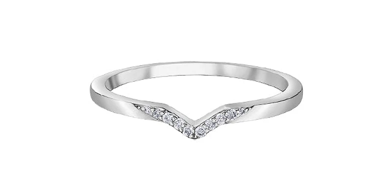 10K White Gold 0.21cttw Canadian Diamond Engagement Ring, 6.5
