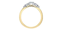 14K Yellow Gold 0.52cttw Round Brilliant Cut Canadian Diamond Halo Engagement Ring