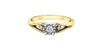 10K Yellow & White Gold 0.15cttw Diamond Engagement Ring, Size 6.5