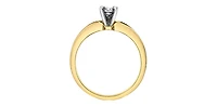 10K Yellow & White Gold 0.15cttw Diamond Engagement Ring, Size 6.5