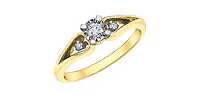 10K Yellow & White Gold 0.15cttw Diamond Engagement Ring, Size 6.5