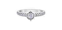 10K White Gold 0.51cttw Round Brilliant Cut Illusion Set Diamond Ring