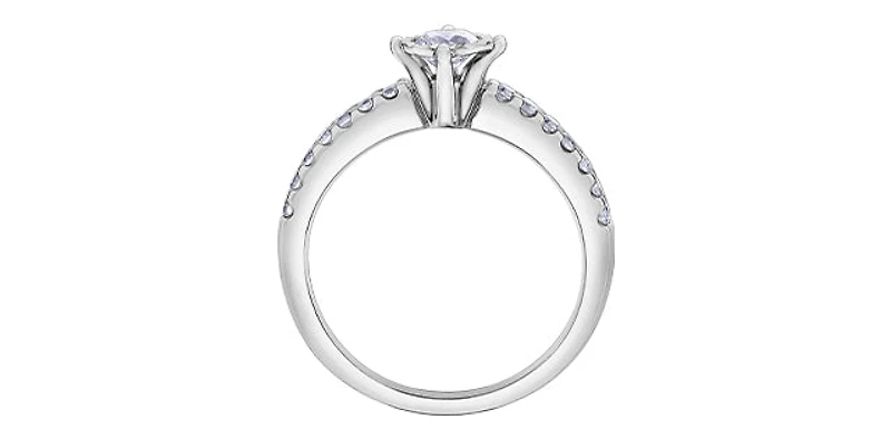 10K White Gold 0.51cttw Round Brilliant Cut Illusion Set Diamond Ring