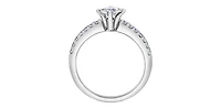 10K White Gold 0.51cttw Round Brilliant Cut Illusion Set Diamond Ring