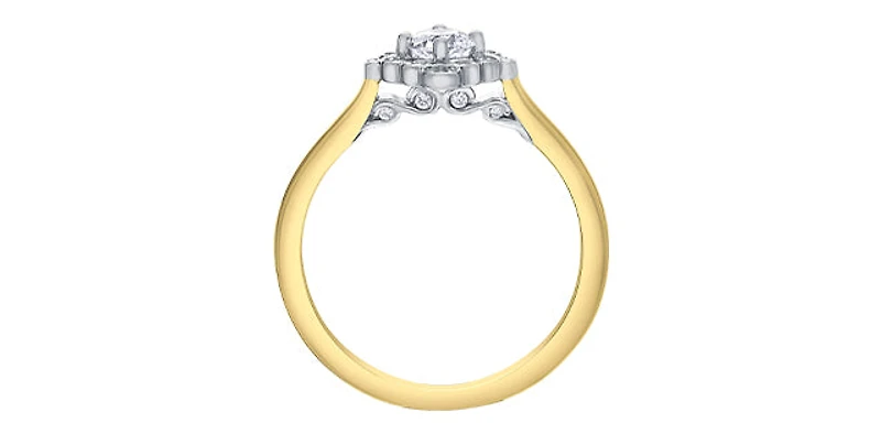 14K Yellow Gold 0.44cttw Round Brilliant Cut Canadian Diamond Engagement Ring - / 4.5