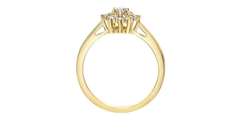 14K Yellow Gold 0.25cttw Round Brilliant Cut Canadian Diamond Engagement Ring