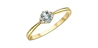 10K Yellow Gold 0.16cttw White Topaz and 0.03cttw Diamond Ring