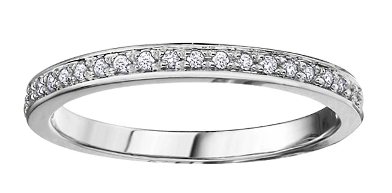 10K White Gold 0.15cttw Diamond Pave Ring - 4.5