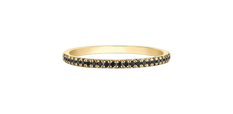 10K Yellow Gold Black Diamond Ring