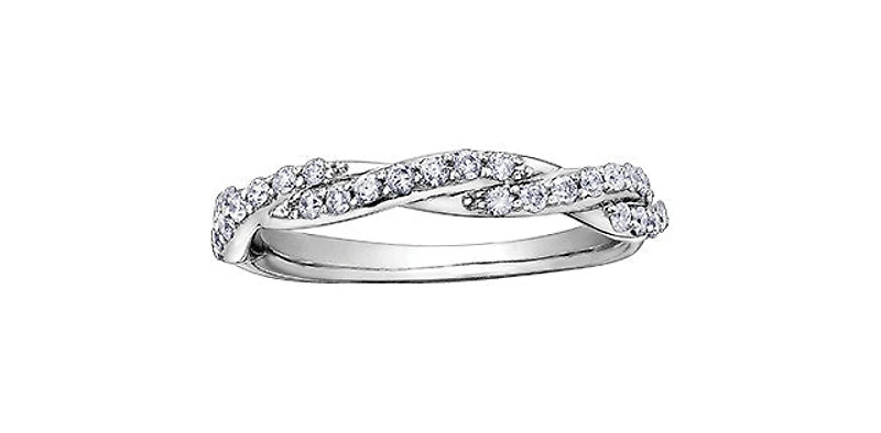 10K White 0.33cttw Diamond Ring, size 6.5
