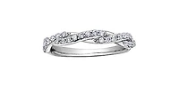 10K White 0.33cttw Diamond Ring, size 6.5