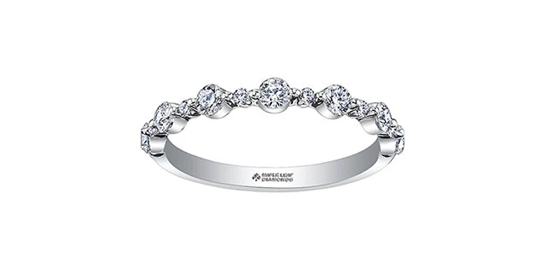 18K White Gold & Palladium (hypoallergenic) 0.50cttw Canadian Diamond Ring, 6.5