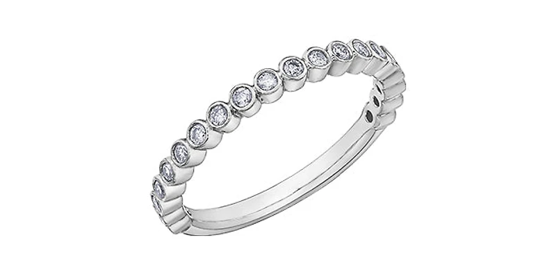 10K White Gold0.27cttw Diamond Ring/Band, size 6.5 - 4.5