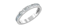 14K White Gold 0.65cttw Baguette Diamond Ring/Band, Size 6.5 - 4.5
