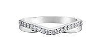 10K White  Gold 0.10cttw Diamond Ring / Band, size 6.5