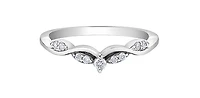 10K White Gold 0.11cttw Diamond Ring, size 6.5