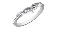 10K White Gold 0.11cttw Diamond Ring, size 6.5