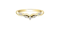 10K Yellow Gold 0.11cttw Round Brilliant Cut Diamond Ring, Size 6.5