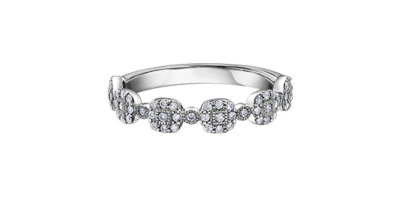 10K White Gold 0.26cttw Diamond Ring, Size 6.5