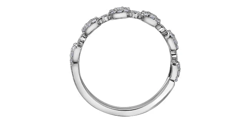 10K White Gold 0.26cttw Diamond Ring, Size 6.5