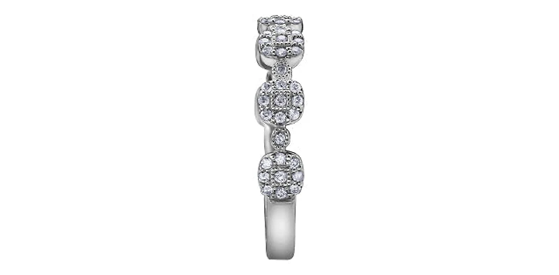 10K White Gold 0.26cttw Diamond Ring, Size 6.5