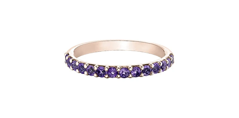 10K Rose Gold Amethyst Ring, size 6