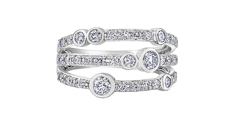 10K White Gold 1.00cttw Diamond Ring, size 6