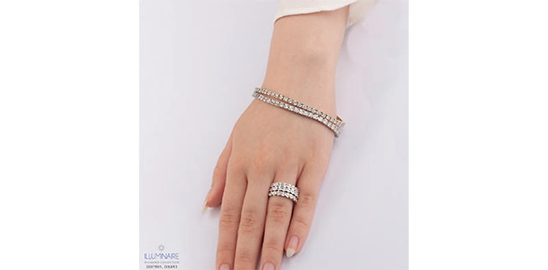 10K 2 Tone Gold 0.25cttw Diamond Ilusion Set Ring - / 4.5