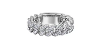 10K White Gold 0.50cttw Diamond Miami Cuban Link Ring / Band, size 6.5