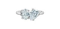 14K Gold 2.00cttw Lab Grown Oval Cut and Pear Diamond Ring