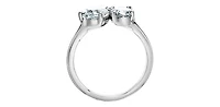 14K Gold 2.00cttw Lab Grown Oval Cut and Pear Diamond Ring