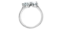 14K Gold 1.40cttw Lab Grown Oval Cut and Pear Diamond Ring - / 4.5