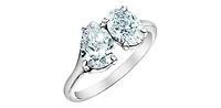 14K Gold 1.40cttw Lab Grown Oval Cut and Pear Diamond Ring - / 4.5