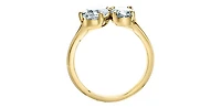 14K Gold 2.00cttw Lab Grown Oval Cut and Pear Diamond Ring