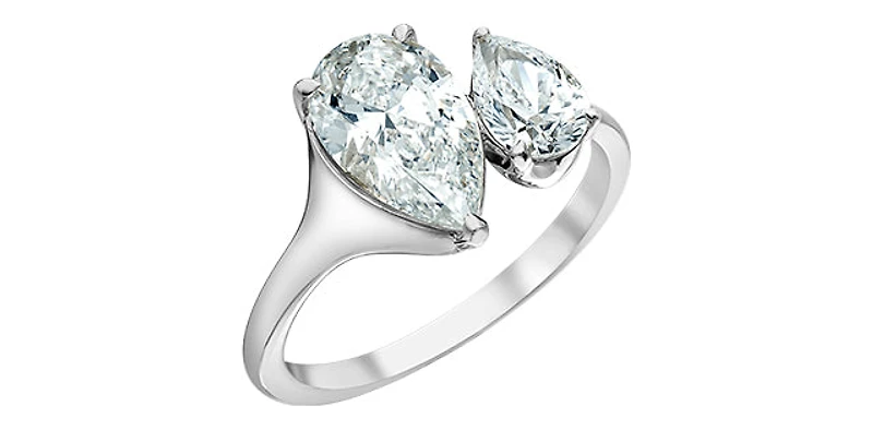 14K Gold 2.500cttw Lab Grown Pear Cut Diamond Ring