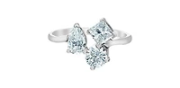 14K Gold 3.0cttw Lab Grown Pear Cut, Round Brilliant Cut and Princess Diamond Ring