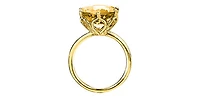 10K Yellow Gold 12mm Citrine Ring - Size 7
