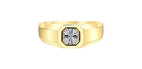 10K Yellow Gold 0.06cttw Diamond Gents Ring, size 10
