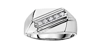 10K White Gold 0.20cttw Gents Diamond Ring, size 10