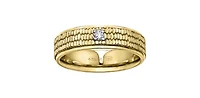 14K Yellow Gold 0.07cttw Canadian Diamond Gents Diamond Ring, size 10