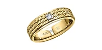 14K Yellow Gold 0.07cttw Canadian Diamond Gents Diamond Ring, size 10