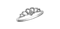 10K White Gold 0.01cttw Diamond Heart Ring, Size 6.5