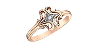 10K Rose Gold 0.03cttw Diamond Ring, size 6