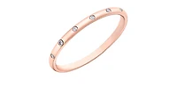 10K Rose Gold 0.035cttw Diamond Ring, size 6.5 - 4.5
