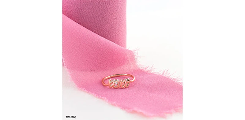 10K Rose Gold 0.01cttw Diamond Love Ring - / 4.5
