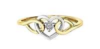 10K Yellow & White Gold Diamond 0.01cttw Heart Ring - 4.5