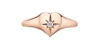 10K Rose Gold 0.03cttw Canadian Diamond Heart Ring - 4.5