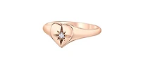 10K Rose Gold 0.03cttw Canadian Diamond Heart Ring - 4.5