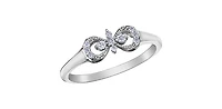 10K White Gold 0.10cttw Diamond Infinity / Cross Ring, size 6