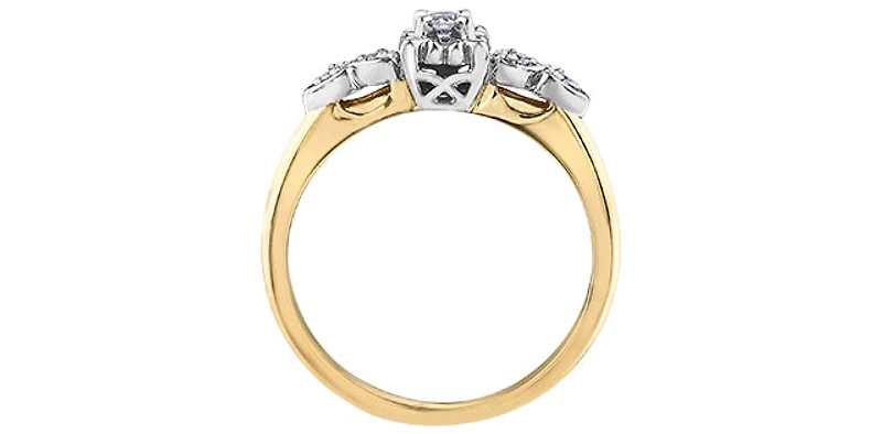 10K Yellow Gold 0.10cttw Diamond Engagement Ring